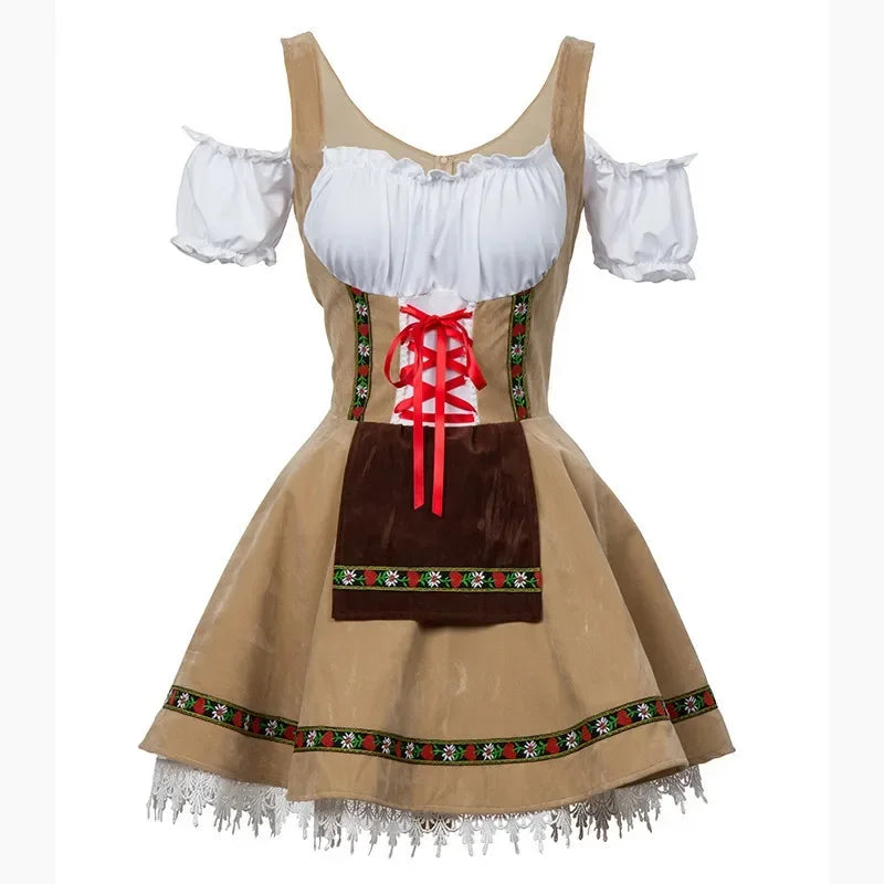 Frauen Oktoberfest Outfit: Klassisches bayerisches Dirndl für Festivals und Biermädchen