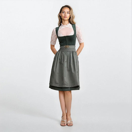 Krüger Alisha Green Velvet Dirndl - 60cm