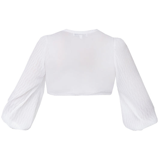 MarJo Nandlstadt White Dirndl Blouse with 3/4 Sleeves