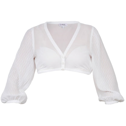 MarJo Nandlstadt White Dirndl Blouse with 3/4 Sleeves