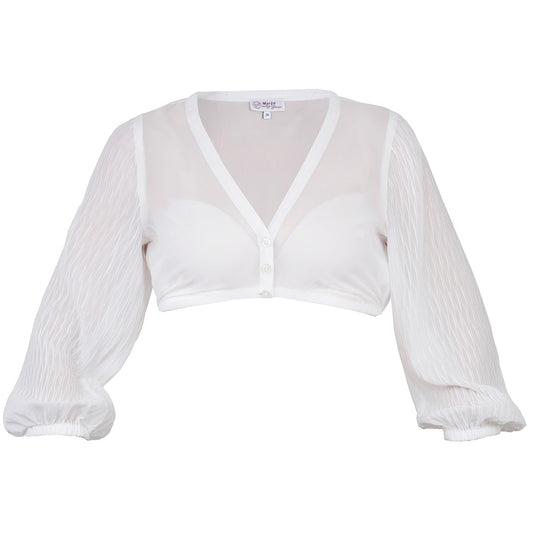 MarJo Nandlstadt White Dirndl Blouse with 3/4 Sleeves