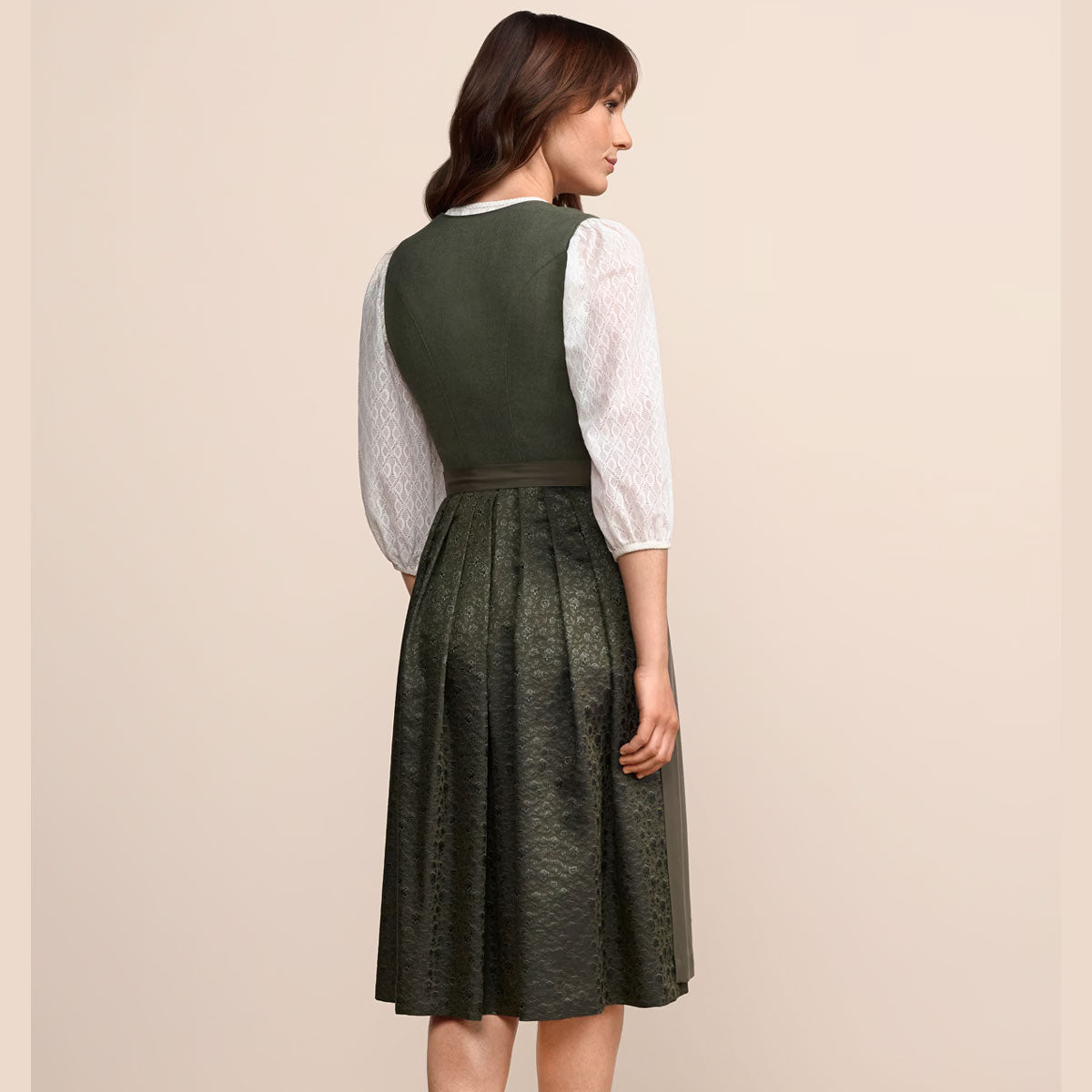 Krüger Ileyna Green Dirndl with Heart-Shaped Neckline - 70cm