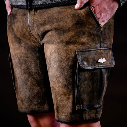 Ludwig Men's Leather Cargo Pants in Goat Leather